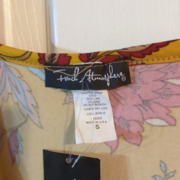 🏝️French Atmosphere Floral Jumpsuit Sleeveless W/Ruffle Ties At Waist Small NWT - Picture 8 of 13